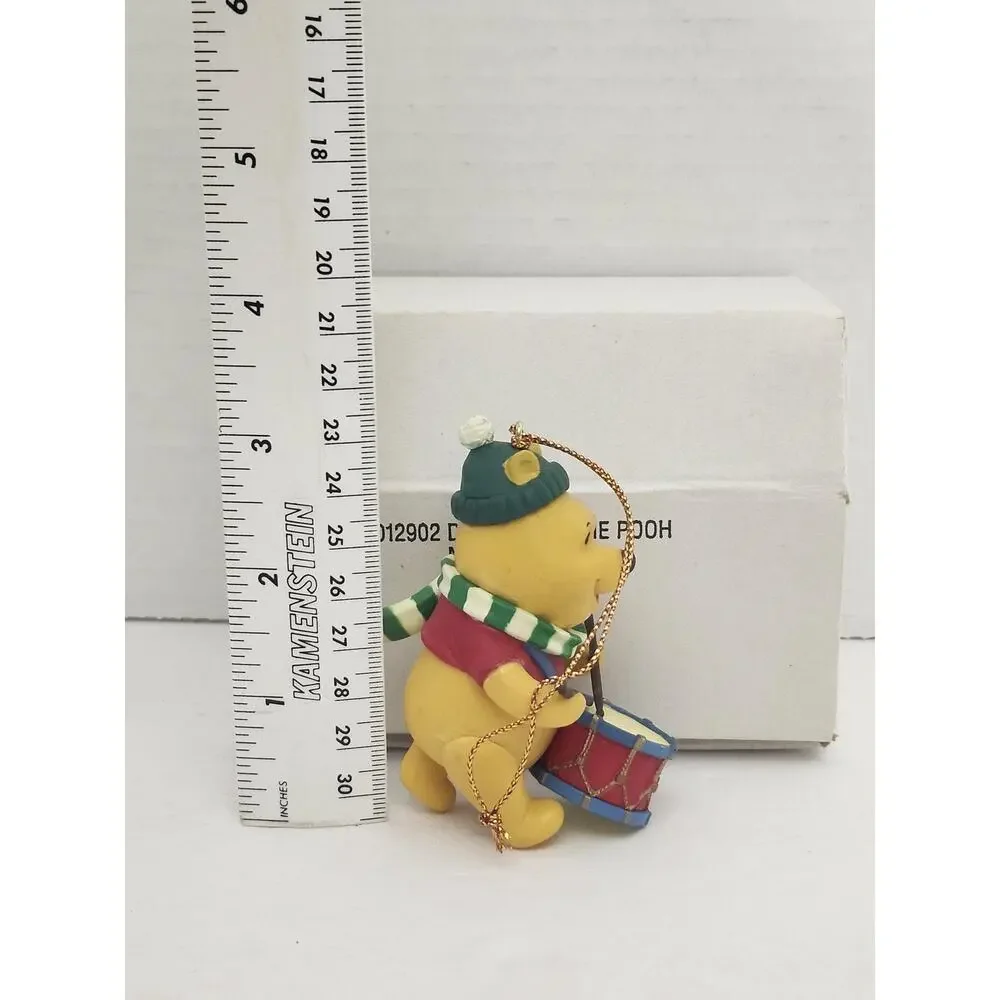 Vintage Disney Winnie the Pooh Christmas Ornament Boxed Drummer Figurine